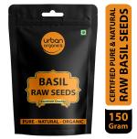 Urban Organics Basil / Sabja / Tukmariya / Bapchi Super Food Healthy and Nutrious- 150g