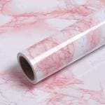 Jaamso Royals Pink PVC Marble Self Adhesive Wallpaper 60X500 cm( 500 CM X 60 CM )