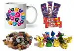 Valentine Day, Birthday Gift for Boyfriend/BF, Girlfriend/GF, Husband, Wife, Men, Women, Girls, Boys-Love quote mug with KitKat, dairy milk, stone chocolate and handmade chocolates