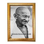 Hawai Mohandas Karamchand Gandhi Photo with Synthetic Wood Frame for Home, Office, Café and Restaurant Décor | Size- 36x26x2cm | SFDI00604_GLD