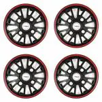 PRIGAN Maruti Suzuki Black Red 14 Inch Wheel Cover Universal for All Cars Having 14 Inch Wheel (Available in 12, 13, 14 Inch) (Set of 4 Pcs) (Press Fitting) Model- Power GT Red-14