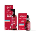 Clensta Face Serum With 2% Alpha Arbutin & 2% Hyaluronic Acid 30 ml & Hair Serum Infused With Ziziphus Joazeiro & Salicylic Acid 100ML for