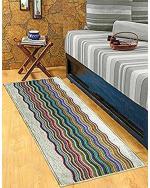 Status Polyester Runners Rug Floor Door Mat in Carpet for Bedroom/Living Area/Kitchen/Office Entrance with Anti Slip Backing (55x 140cm, Cream)- Pack of 1