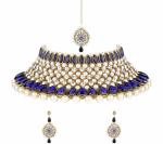 Gyaan Jewels Handmade Gold Plated Alloy Necklace, Earring and Maang Tikka Set Multicolor (Women, Girls) (Pack of 1) Free Size