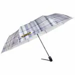 EUME Obscure Auto Open 23.5 Inch 3 fold Unisex Grey and White Color Checkered Umbrella