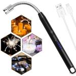 Shoprix USB Plasma Rechargeable Electric Gas Lighter for Kitchen, Pooja Room, Candles, BBQ, Multi Purpose - 360 Degree Flexible & Windproof