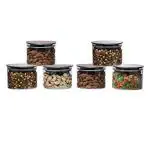 Cutting EDGE Round Glass Jar 500ml for Kitchen Food, Dry Fruits, Sauce, Chutney, Pickle, Snacks Storage with Metallic Lid with Silicone Sealant Ring Inside (Set of 6)