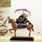 KREATIVE HOUSE Metal Standing Ganesha with Horse statue Modern Art Decoration for Home Office