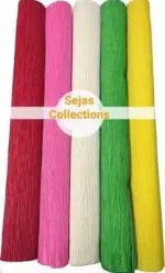 Sejas Collections |Set of 5, Multicolor| Best Quality Crepe / Wrinkled Paper Rolls, for DIY Flower Making and Wrapping, 8ft Length / 20in Width, 75 gsm Craft paper (Set of 5, Multicolor)