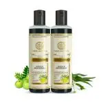 KHADI NATURAL Gel Ayurvedic Shampoos for Anti-Dandruff with Amla and Bhringraj All Hair Types Unisex (pack of 2 x 210 ml)