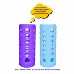 The Little Lookers Baby Feeding Bottle Silicone Warmer Cover/Sleeve Holder/Insulated Protection for Newborns/Infants/Babies (Purple & Blue, 240 Ml)