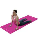 PowerMax Fitness 6mm Thick Premium Exercise Pink Color Yoga Mat, Ultra-Dense Cushioning for Support