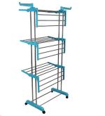 MAAHIL Cloth Drying Stand Rust-Free Stainless Steel & ABS 3 Tier/Layer Foldable Clothes Dryer Rack/Folding Laundry Dry Stands with Wheels for Home/Indoor/Outdoor/Balcony