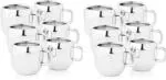 LIMETRO STEEL Dishwasher Safe Stainless Steel Cup Set 100 ml (Pack of 12)