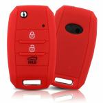 Ashar KeyHub Silicone Key Cover Compatible with Kia Seltos, Sonet, Carens (3 Button Flip Key)