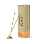EKOM Incense sticks, Pack of 3 ( 42 sticks each) Saffron & Sandalwood Fragrance| Non Toxic Chemical & Charcoal Free| 100% Natural and Herbal| Best for Calming Mind & Meditation
