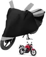Mockhe Bike Cover for Yamaha FZ , Dustproof UV Protection water resistant Custom Fit Cover-(Black-Silver )