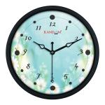Random Blur Background Art 8 Inches Plastic Wall Cum Table Clock for Home / Office, (Black Frame)