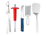 Stainless Steel Roti Chimta Tong with Sister Lighter | Knife Chalu | Cheese Grater | kitchen Tools Small Palta and Multicolour , (Pack Of 5)