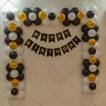 SPECIALYOU.IN Birthday Decoration Items DIY Kit for Men and Women includes Black, White and Metallic Gold Balloons with Black happy birthday banner- 63 Items