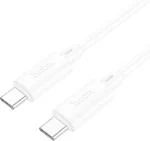 hoco. Type C 1 m X88 White Gratified 60W (20V/3A) Charging data cable for Type-C to Type-C And Compatible with Android Phones, iOS Phone And Tablets (Compatible with Charging, White, One Cable)