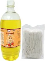 WQT Hanuman Ji Pooja Oil 1000 ML With Free Diya batti For Deepak Poojan ,Akhand Jyot