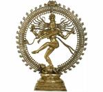 Idol Collections Gold Brass Lord Shiva As Nataraja Statue, 41.5 Inch