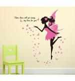 WOLPEP Multicolor Vinyl Butterfly Girl Wall Sticker