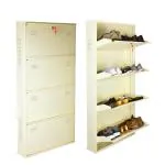 Laxmi KAPAT 4 Door Metal Wall Mounted Shoe Rack Shoe Organiser (Ivory - 54 X 28 X 6 Inch)