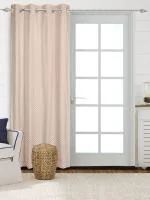 Saral Home Beige Cotton 1 Piece Door Curtains (4X7 Feet)