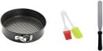 Shopimoz 1 Pc Round Black Cake Mould ,Knife and Silicone Brush Set Multicolor Kitchen Tool Set (Multicolor