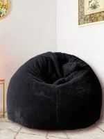 Mollismoons Bean Bag Sofa Couch Bean Bag Without Bean Bean Bag Cover for Kids and Adult Luxury Bean Bags Chair for Adult Lounger Fur Bean Bag Sofa Premium Bean Bag Cover (Black, XXXL)