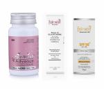 FAIR WISH Advance Glutathione Capsules+ Foaming Facewash Glowing & Even Skin Tone + SPF 50 Sunscreen