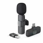 MOUSIKI Dynamic Wireless Lavalier Plug & Play Microphone Lapel Mic System for YouTube Facebook Live Stream, Instagram Reels Video Recording Vlog (K8 Wireless Mike 4 in 1(New))