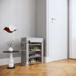 Fabura Shoe Rack in 4 Shelf with Cover in Grey color