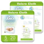 Sleepy Bio Natural Junior Pure And Organic Tape Diaper - Size 5 (11-20 Kg) 2 Packs Of 20