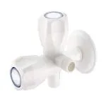 New Ware PTMT Angle Cock 2 in 1 Water Tap Faucet - White Plastic Two Way Angle Cock Tap - Ideal for Versatile Water Control