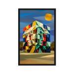 Random Cubism Art Printed Wall Painting (12 X 18 Inch )