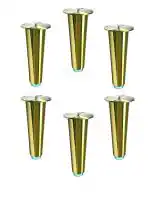 Optic Gold Stainless Steel Round Heavy Duty Sofa Leg 6 inch (pack of 6)