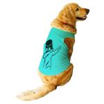 Ruse Aqua Green Cotton Pet Tater Tot Printed Glow In The Dark Round Neck Sleeveless Vest Tank T-Shirt For Dogs - Xl (New Born Puppy)