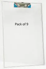 Shining Zon Acrylic Unbreakable Clipboard Writing Pad, for Office, Exam Board for Kids/Students, Transparent Exam Pad, Examination Clipboard Size 9.5 x 13.5 Inches (Pack of 9)