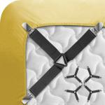 PINK PARI Tc 42 Black Bed Sheet Holders And Elastic Straps Clips