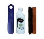 Sheppits Premium Sneakers Sports Shoes Cleaner (Natural), Shoe Polish Brush & Shoe Horn (Navy Blue) Combo | Shoe Care Kit