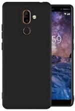 MULTRONICS Black Rubber Back Case Cover Compaitible With Nokia 7 Plus