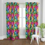 TailoringIndia Digital Printed Rainbow Colour Curtains for Windows, Doors, and Extra-Long Doorways - Elegance Redefined, Set of 1, (Door - 7ft)