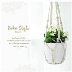 P R HAND WORKS Hanger Without Pot Ceiling Rope Flower Pot Holder for Indoor Outdoor Balcony Garden Home Decor Flower Planter (White)