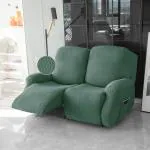 HOKIPO Premium 210gsm, Jacquard 2 Seater Recliner Sofa Cover, Continental Green (AR-4973-GR)