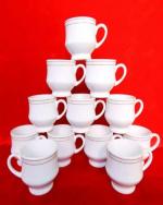 Clay heaven Elegant Golden Line Ceramic Tea Cup Set -12-Piece Premium Porcelain Collection