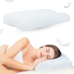 Dormyo Flakes Cervical Memory Foam Cooling Gel Pillow for Neck Pain Relief Shoulder, Spondalysis, Contour Bed Pillow for Sleeping (24