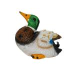 Wonderland Multicolor Resin Green Duck Statue - 17.0 x 9.9 cms